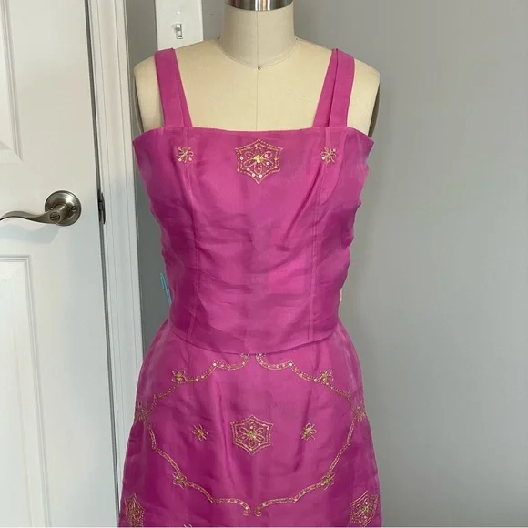 Ann Taylor Vintage, 100% Silk 3pcs Evening Wear (w/Matching Shawl) Size:  2 - Picture 2 of 15